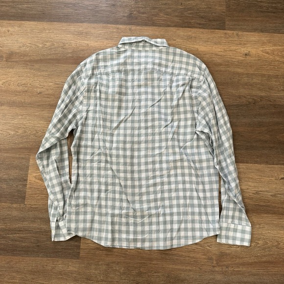 Faherty Shirt‎ Mens XL Blue Checkered Button Up Long Sleeve Business Casual FLAW - Picture 7 of 8